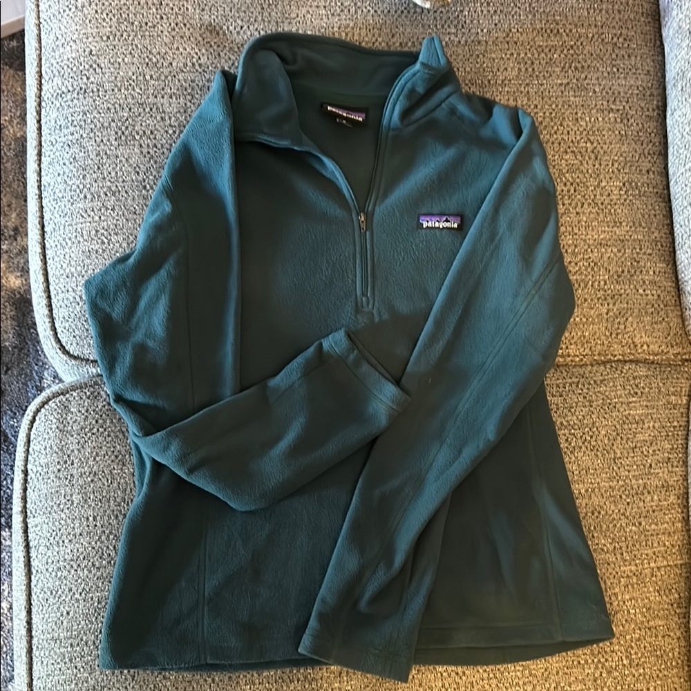 Patagonia Teal Quarter-Zip Fleece Top